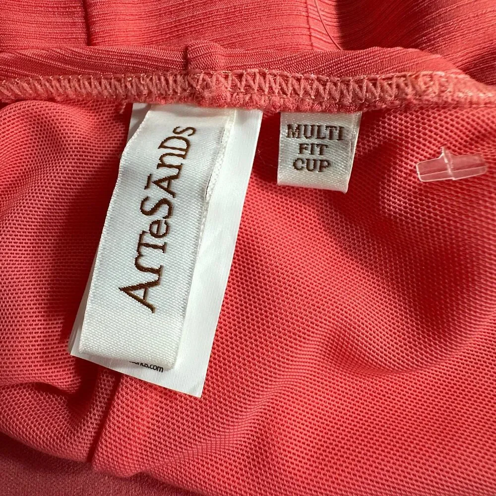 Artesands Aria Manet One Piece in Coral Plus Sz 20 Ruched V-neckline Swimsuit